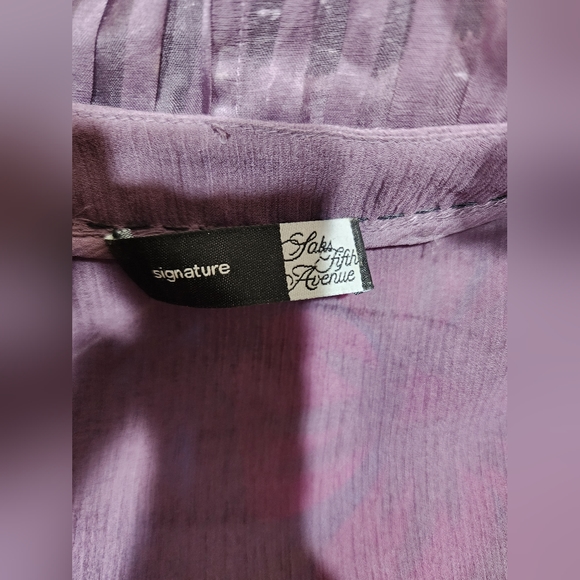 Signature Saks Fifth Avenue Silk lilac Victorian style Blouse Top XS - Picture 6 of 7